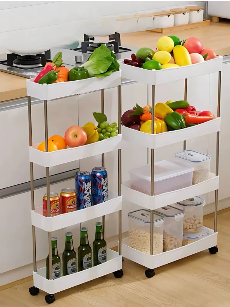 Carrinho Multiuso Organizador com Rodinhas – Ideal para Cozinha, Banheiro, Escritório e Lavanderia