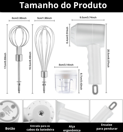 Mixer 3 em 1 Elétrico Multiuso