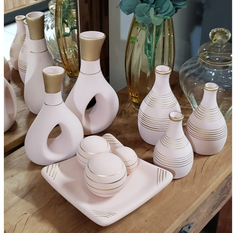 Jogo de Vaso Decorativo em Cerâmica - Home