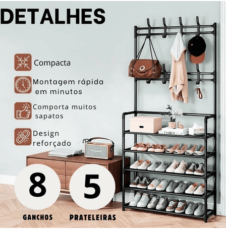 Sapateira Cabideiro para Sapatos e Roupas Organizadora