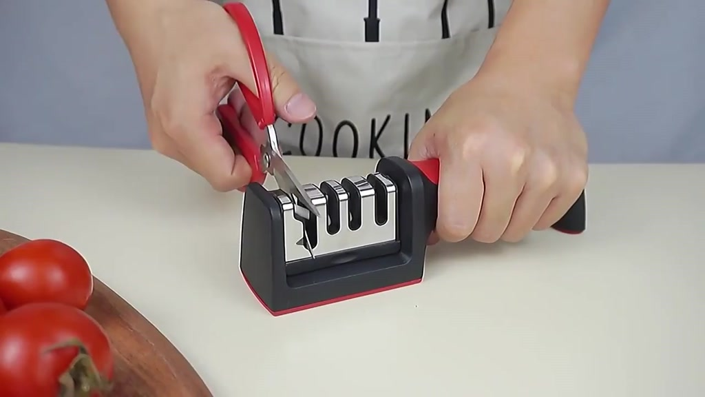 Afiador de Faca Amolador Tesoura Profissional 4 em 1 Aço Inox Seguro com 4 Afiadores