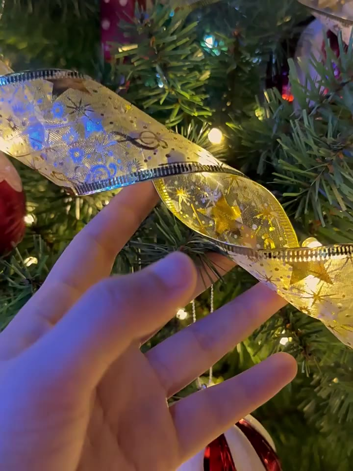 10 M Laços De Fita De Natal Com 100 Luzes Fada Cordas LED árvore Ornamentos Pisca Enfeites Decoração