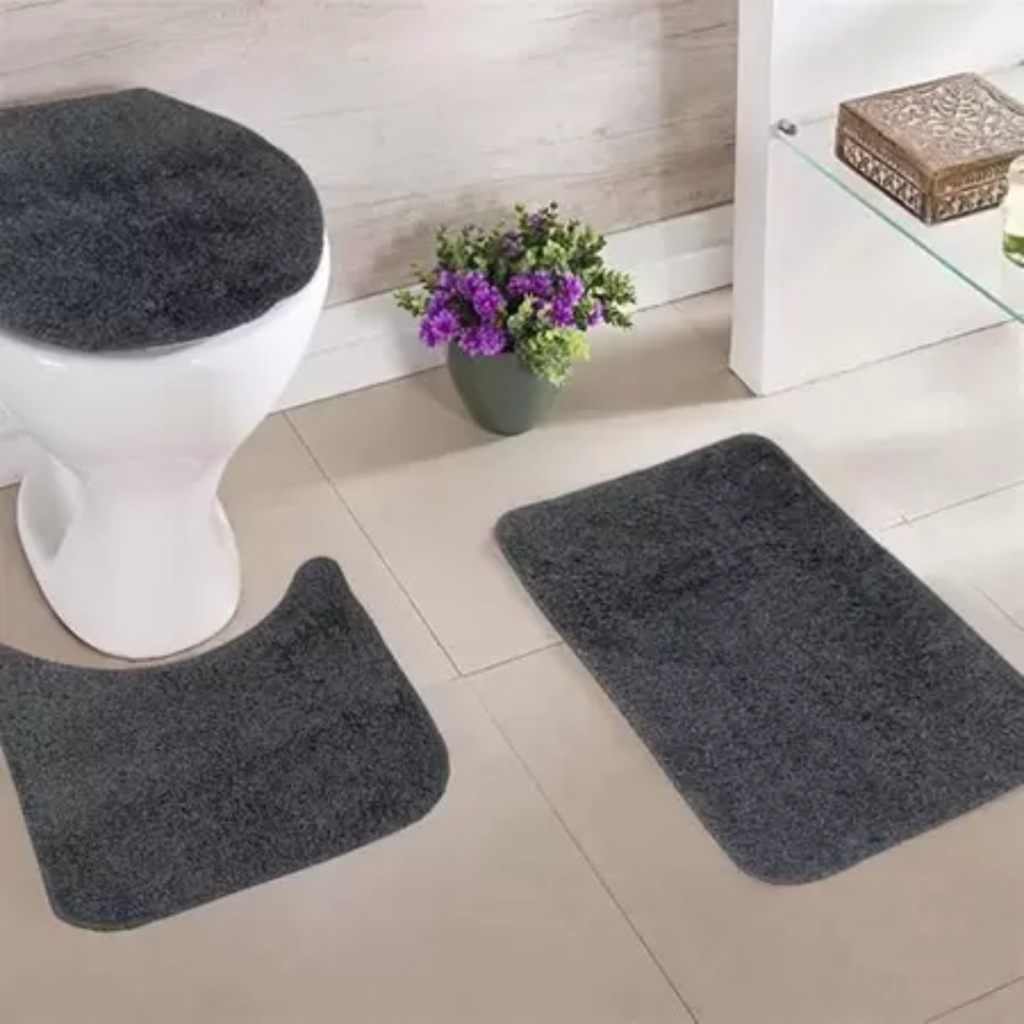 Jogo de Tapete de Banheiro 3 Peças - Aura Clean