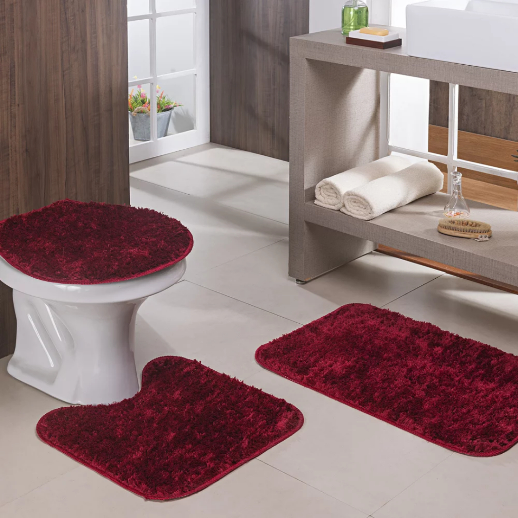 Jogo de Tapete de Banheiro 3 Peças - Aura Clean