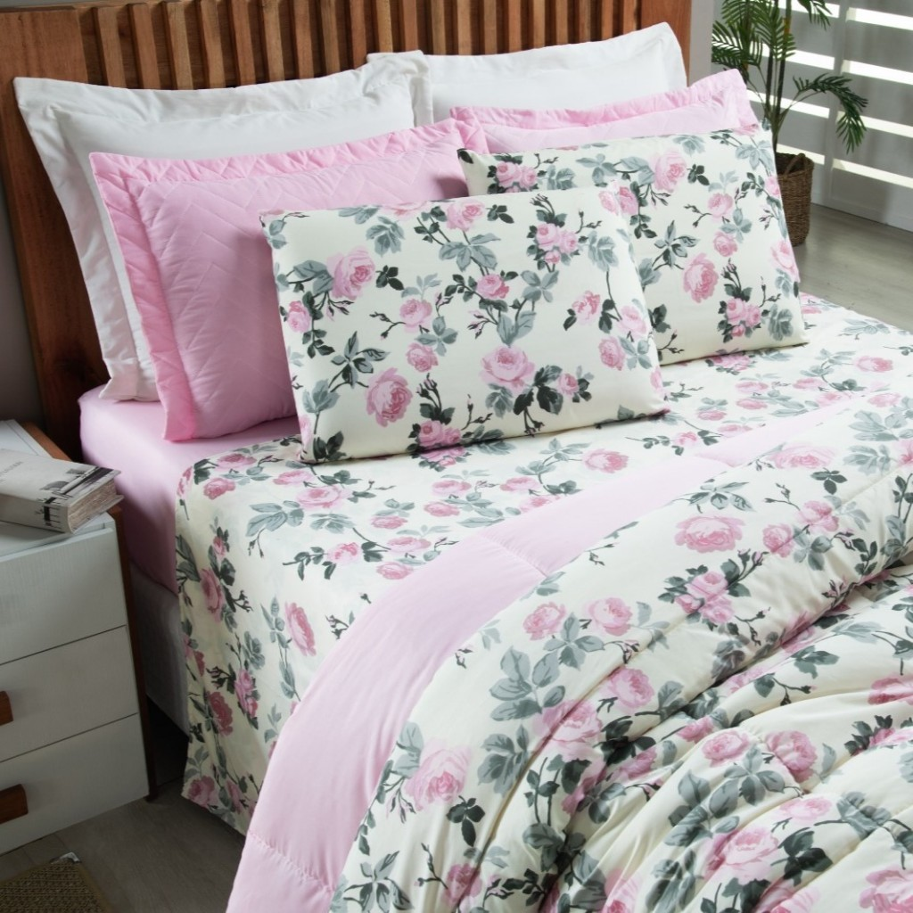 Edredom Casal Padrão Queen Avulso Dupla Face Estampado 400 fios