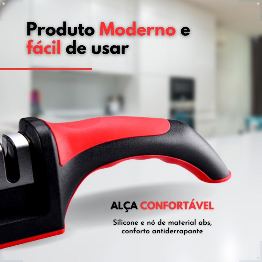 Afiador de Faca Amolador Tesoura Profissional 4 em 1 Aço Inox Seguro com 4 Afiadores