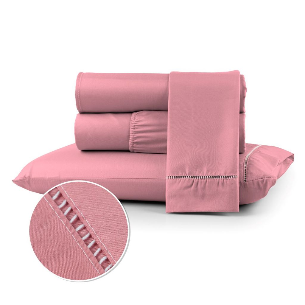 Kit Jogo Lençol Cama de Casal Queen 400 fios Micropercal 03 Peças