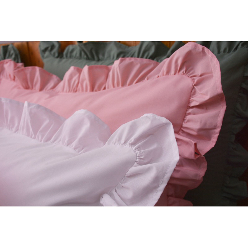 Kit 2 Fronha de Babado (1 PAR) de Algodão com Zíper