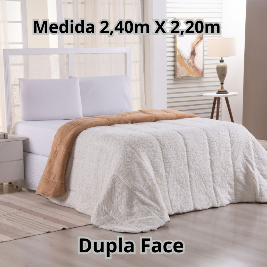 Coberdrom Edredom Queen Size Dupla Face Com Sherpa Lã de Carneiro Cobertor Grande