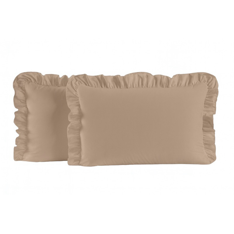 Kit 2 Fronha de Babado (1 PAR) de Algodão com Zíper