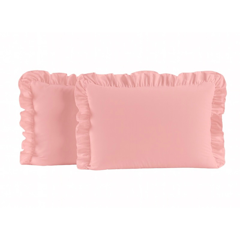 Kit 2 Fronha de Babado (1 PAR) de Algodão com Zíper