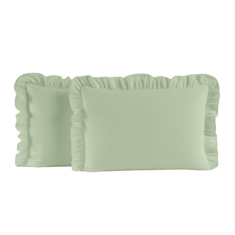 Kit 2 Fronha de Babado (1 PAR) de Algodão com Zíper