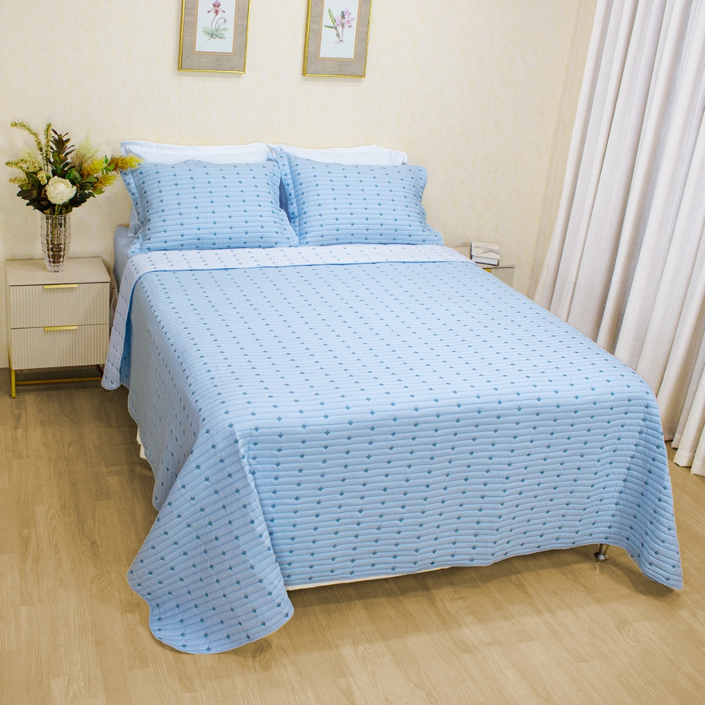 Cobre Leito 3 Peças QUEEN Percal 200 Fios Decor Dupla Face