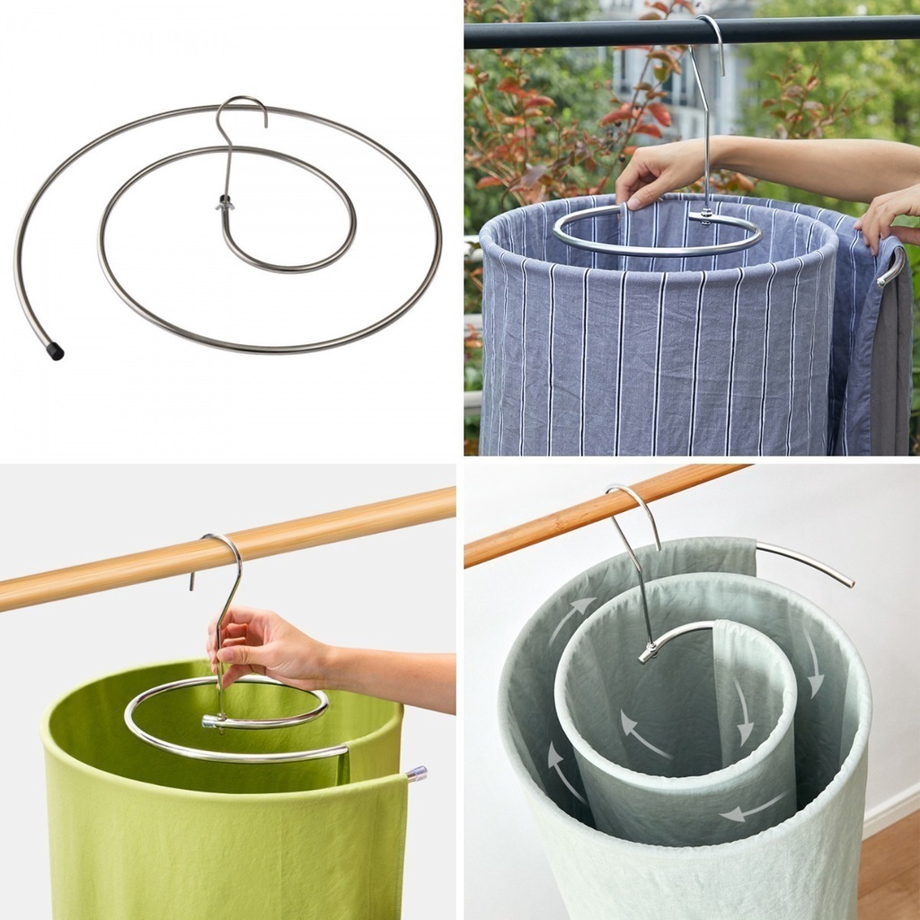 Kit 2 Varal Espiral Inox Secagem Fácil Cabide Redondo Lençol