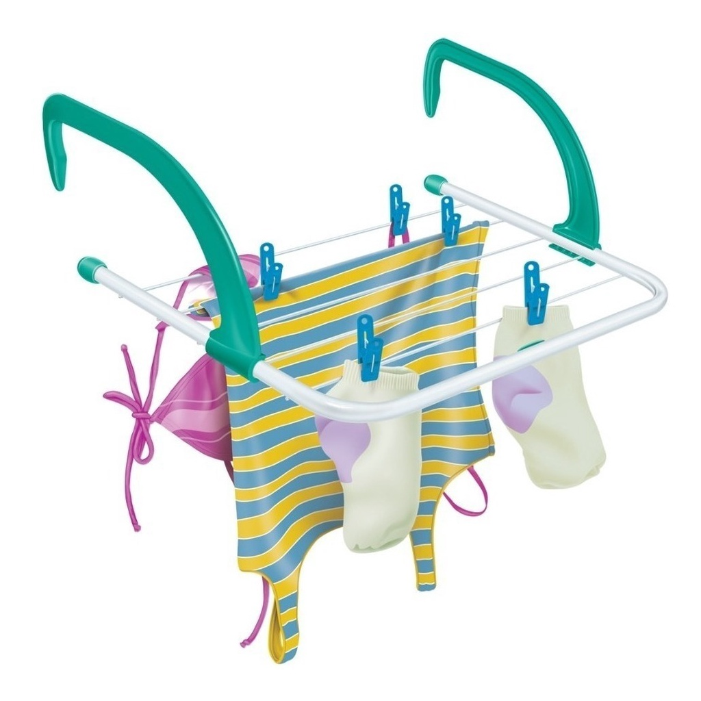 Varal Portátil Para Apartamento Secador De Roupas Prático e Retrátil Para Janela e Parede