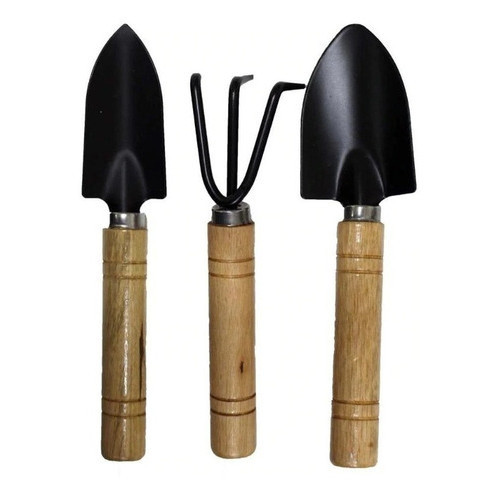 Kit Jardinagem Garfo Pazinha Larga Transplantador 3pç