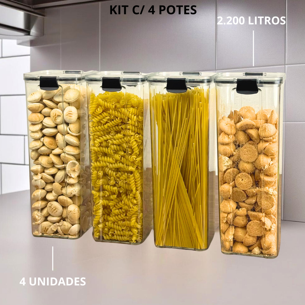 Kit Pote Hermético para Mantimentos