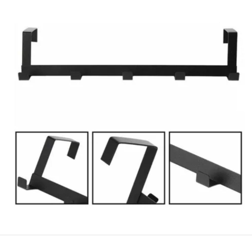 Suporte Gancho Cabide 6,3x7,5x29cm Organizador Para Porta Organizadores 5 Ganchos Pendurar Multiuso