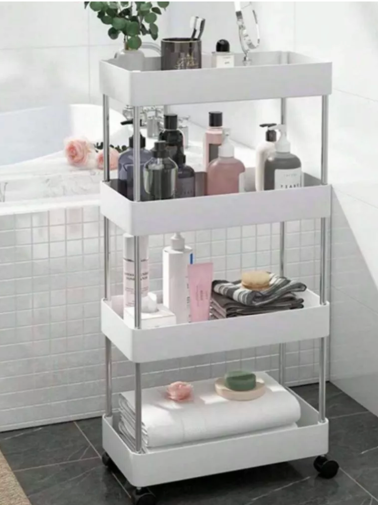 Carrinho Multiuso Organizador com Rodinhas – Ideal para Cozinha, Banheiro, Escritório e Lavanderia