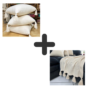 Peseira de Cama e Sofá 200x50cm com Pompom Decorativo – Toque Aconchegante | Linha BelleCama