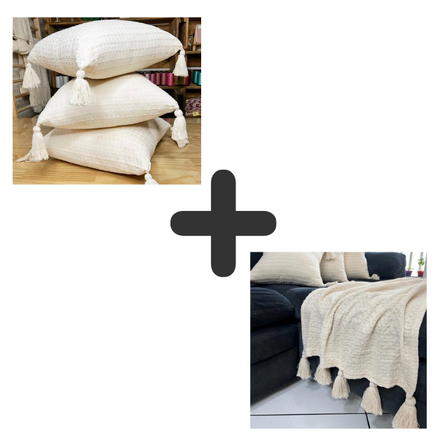 Peseira de Cama e Sofá 200x50cm com Pompom Decorativo – Toque Aconchegante | Linha BelleCama