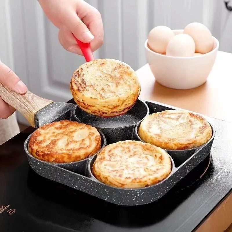 Frigideira Antiaderente 4 em 1 para Ovos, Hambúrgueres, Panquecas e Mais – Linha GourmetFlex