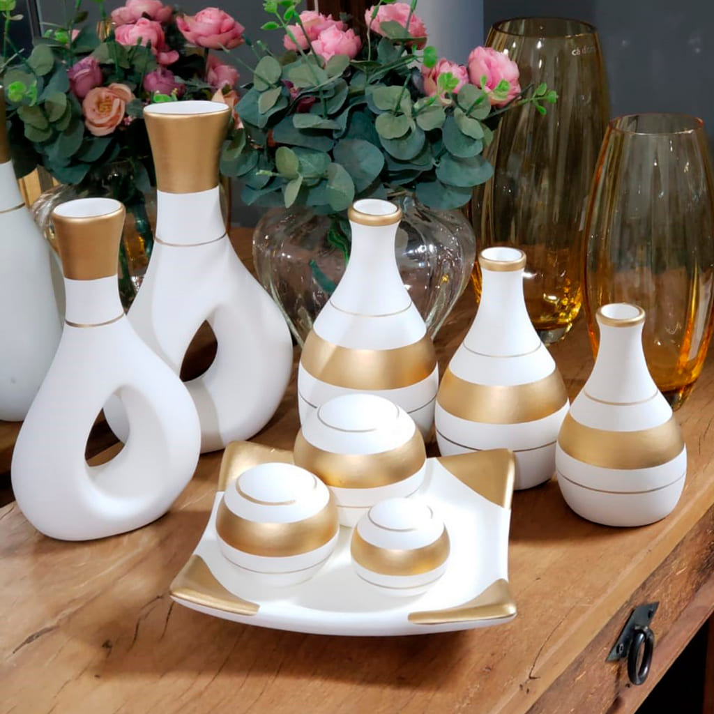 Jogo de Vaso Decorativo em Cerâmica - Home