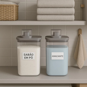 Kit Dispenser Organizador Lavanderia - Acrílico