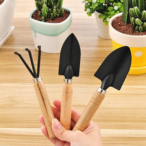 Kit de Jardinagem 3 Peças com Cabo Ergonômico – Pá, Ancinho e Rastelo | Linha VerdeVida