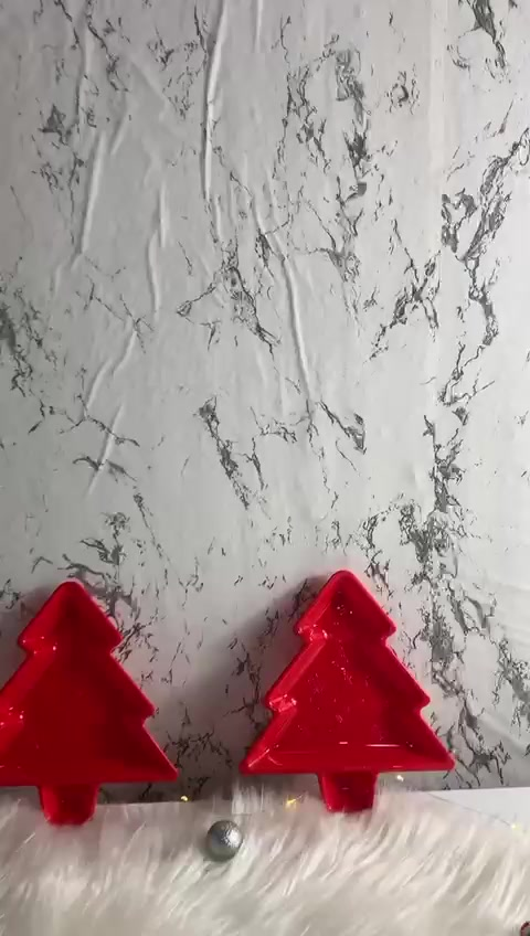 Kit Prato De Natal Árvore 20cm Com 3 Decorativo Vermelho/Verde