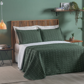 Cobre Leito 3 Peças QUEEN Percal 200 Fios Decor Dupla Face