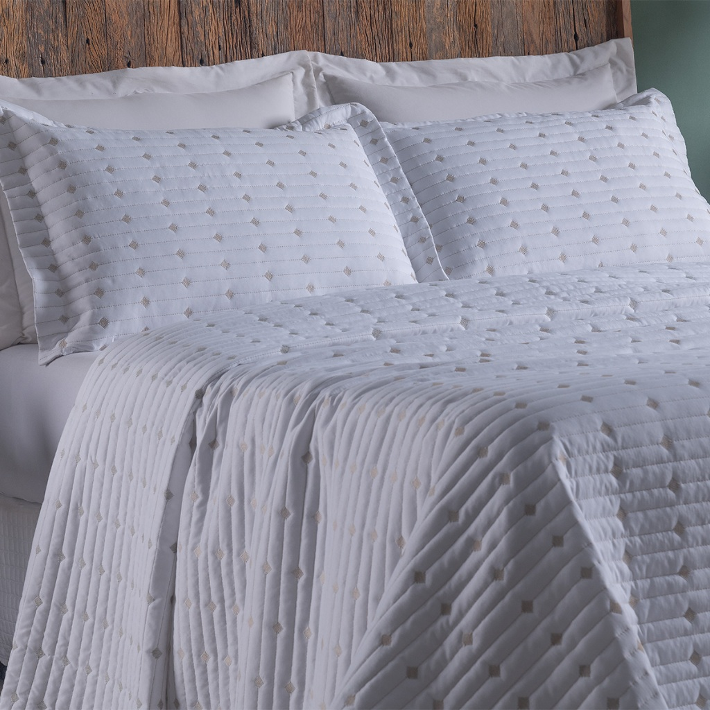 Cobre Leito 3 Peças QUEEN Percal 200 Fios Decor Dupla Face