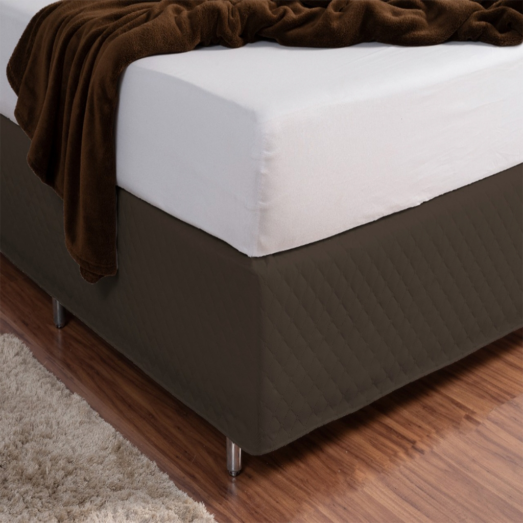 Saia Box com Elástico para Cama de Casal – Tecido Macio e Acabamento Premium