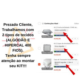 Kit 2 Fronha de Babado (1 PAR) de Algodão com Zíper