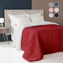 Coberdrom Casal Dupla Face - Sherpa Lã de Carneiro