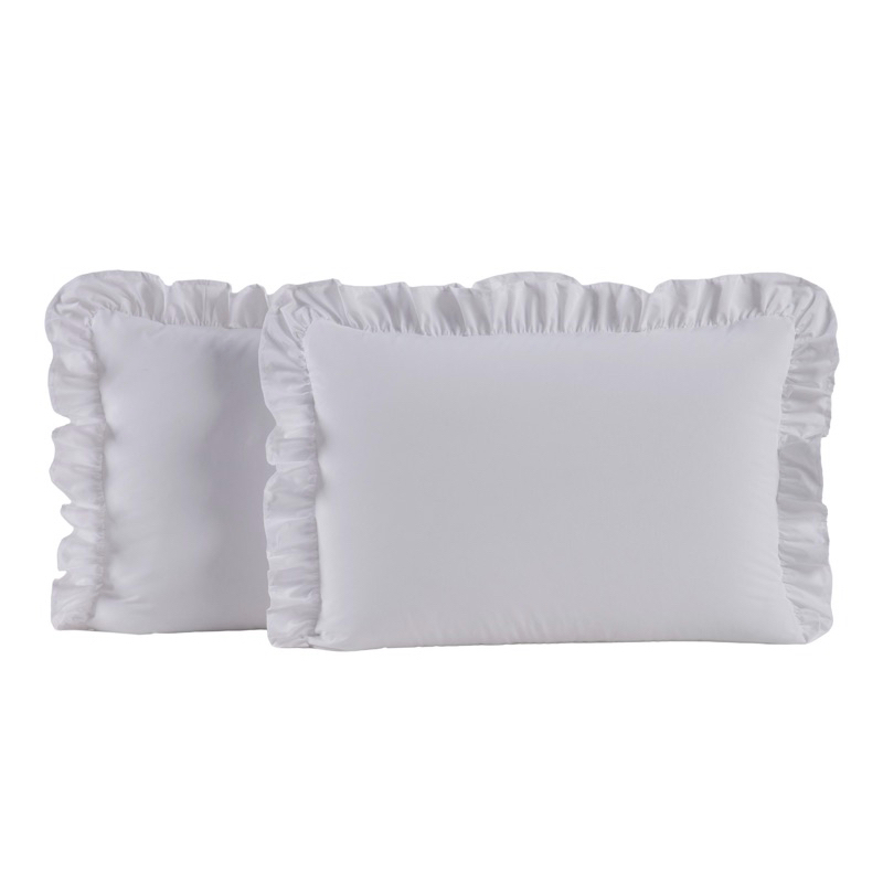 Kit 2 Fronha de Babado (1 PAR) de Algodão com Zíper