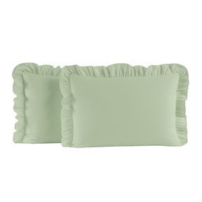 Kit 2 Fronha de Babado (1 PAR) de Algodão com Zíper