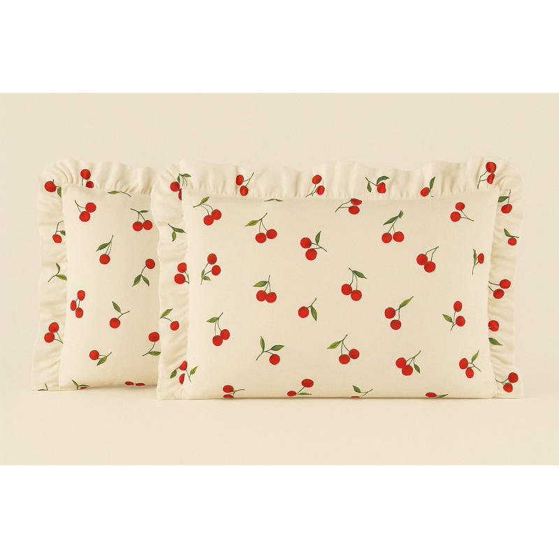 Kit 2 Fronha de Babado (1 PAR) de Algodão com Zíper