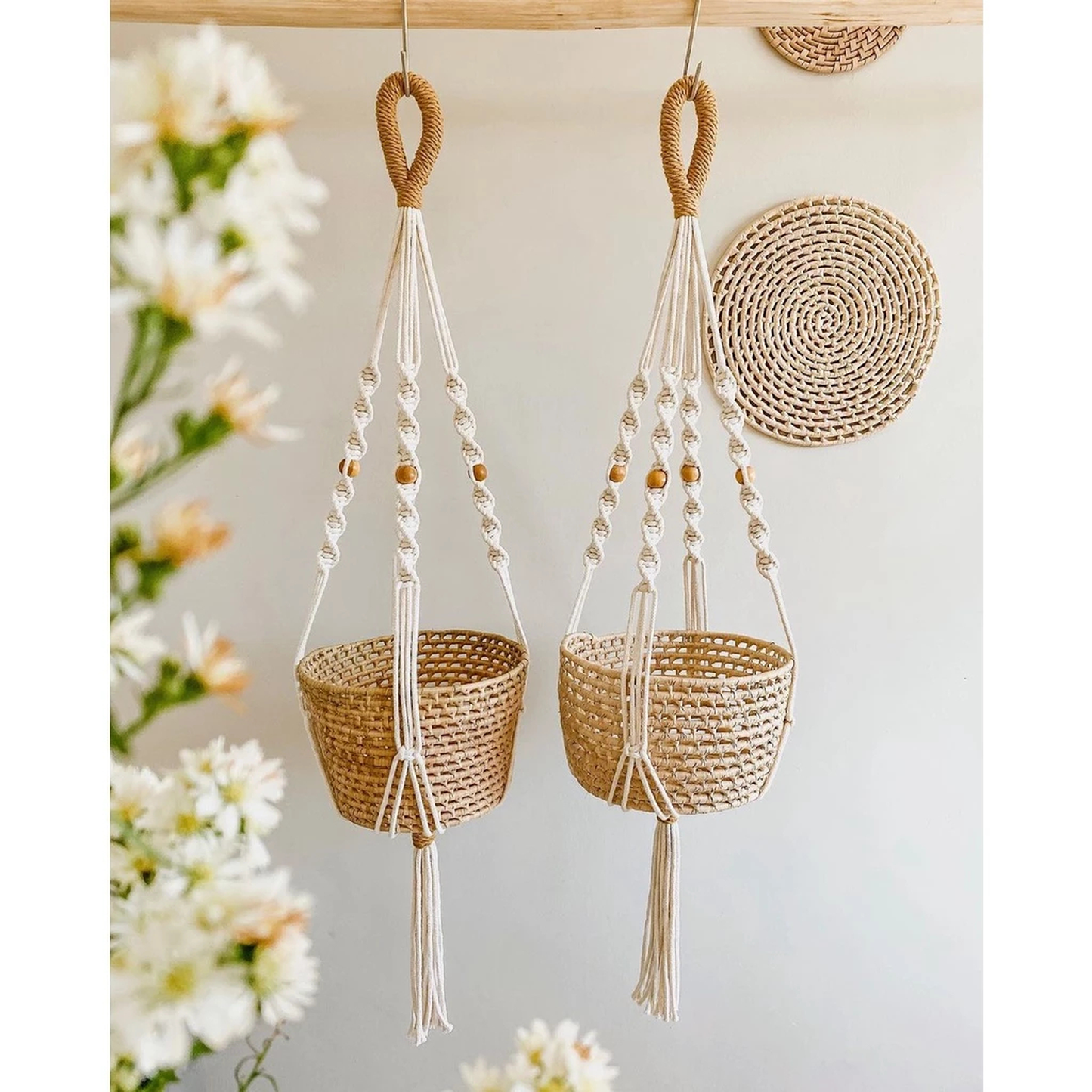 Suporte de Plantas em Macramê para Pendurar Vasos – Feito à Mão | Linha Pendurarte