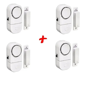 Kit 4 Alarme Magnético Sensor Presença Sem Fio Janela Porta