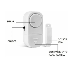 Kit 4 Alarme Magnético Sensor Presença Sem Fio Janela Porta