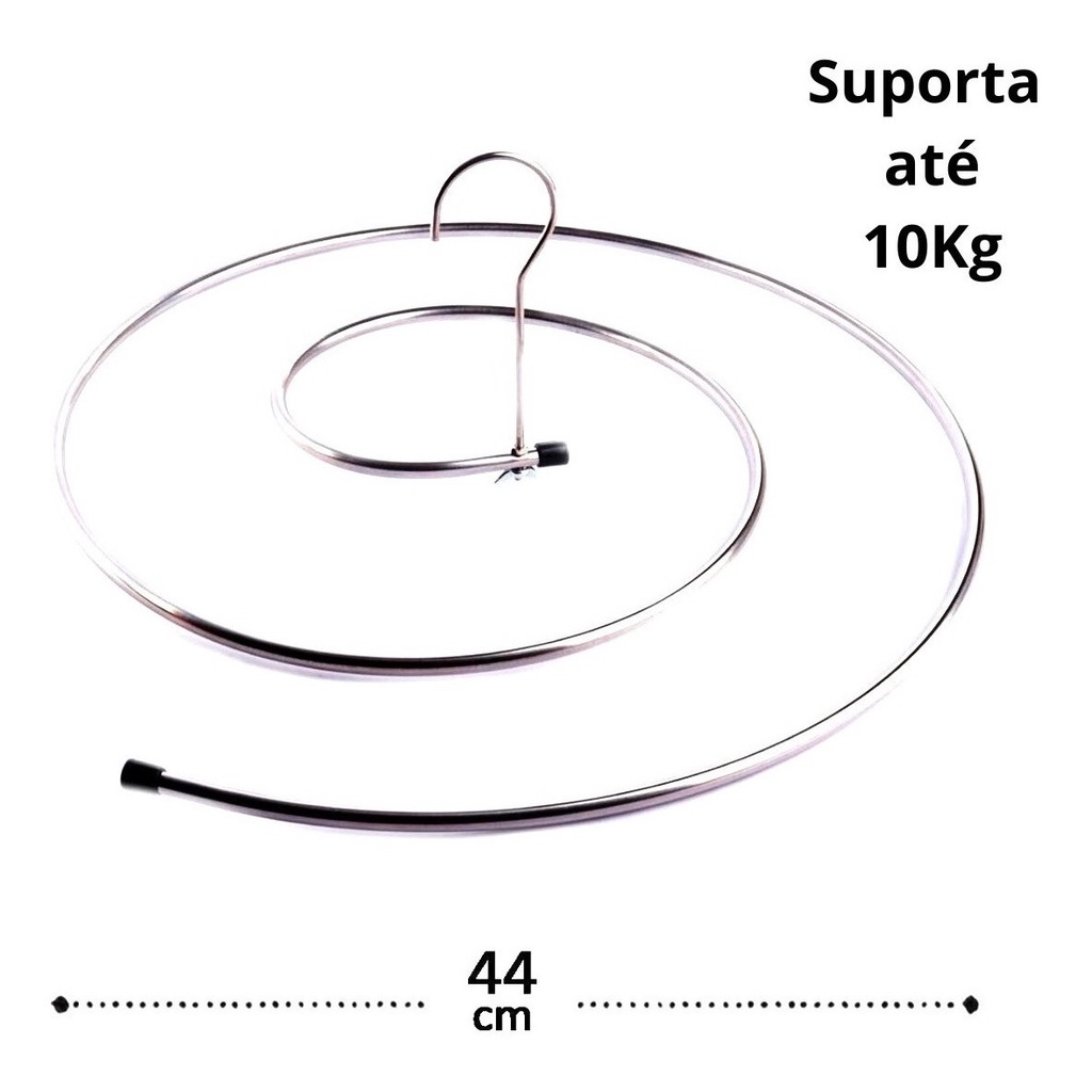 Kit 2 Varal Espiral Inox Secagem Fácil Cabide Redondo Lençol