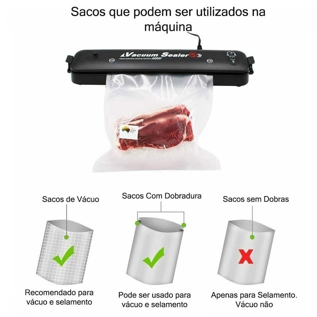Seladora a vacuo de Alimentos Doméstica Bivolt Hermética JORGE