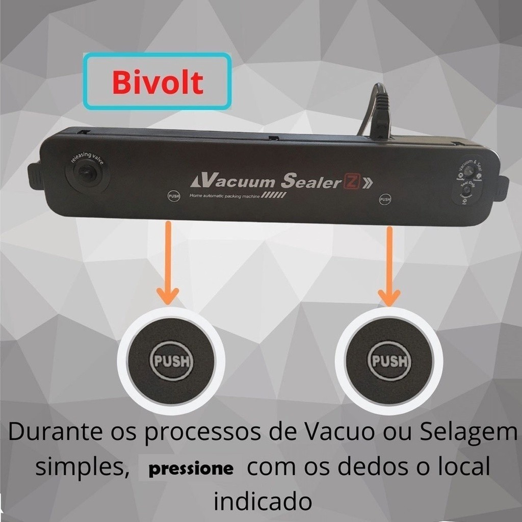 Seladora a vacuo de Alimentos Doméstica Bivolt Hermética JORGE