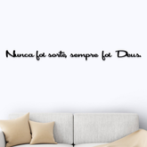 Quadro Decorativo Religioso Frase Nunca foi sorte sempre foi Deus MDF 3mm Preto Fosco