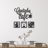 Kit Cantinho do Café 4 Peças 30cm Decoração Cozinha Mdf 3mm C/Dupla Face