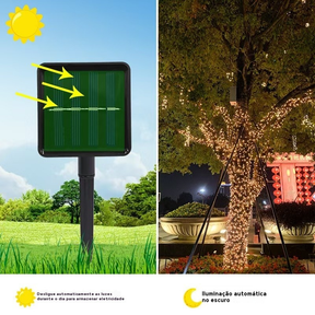 Leds Solar 10M USO EXTERNO Natal Externo Fixo E 8 Funções Prova D'água Cordão Luzes