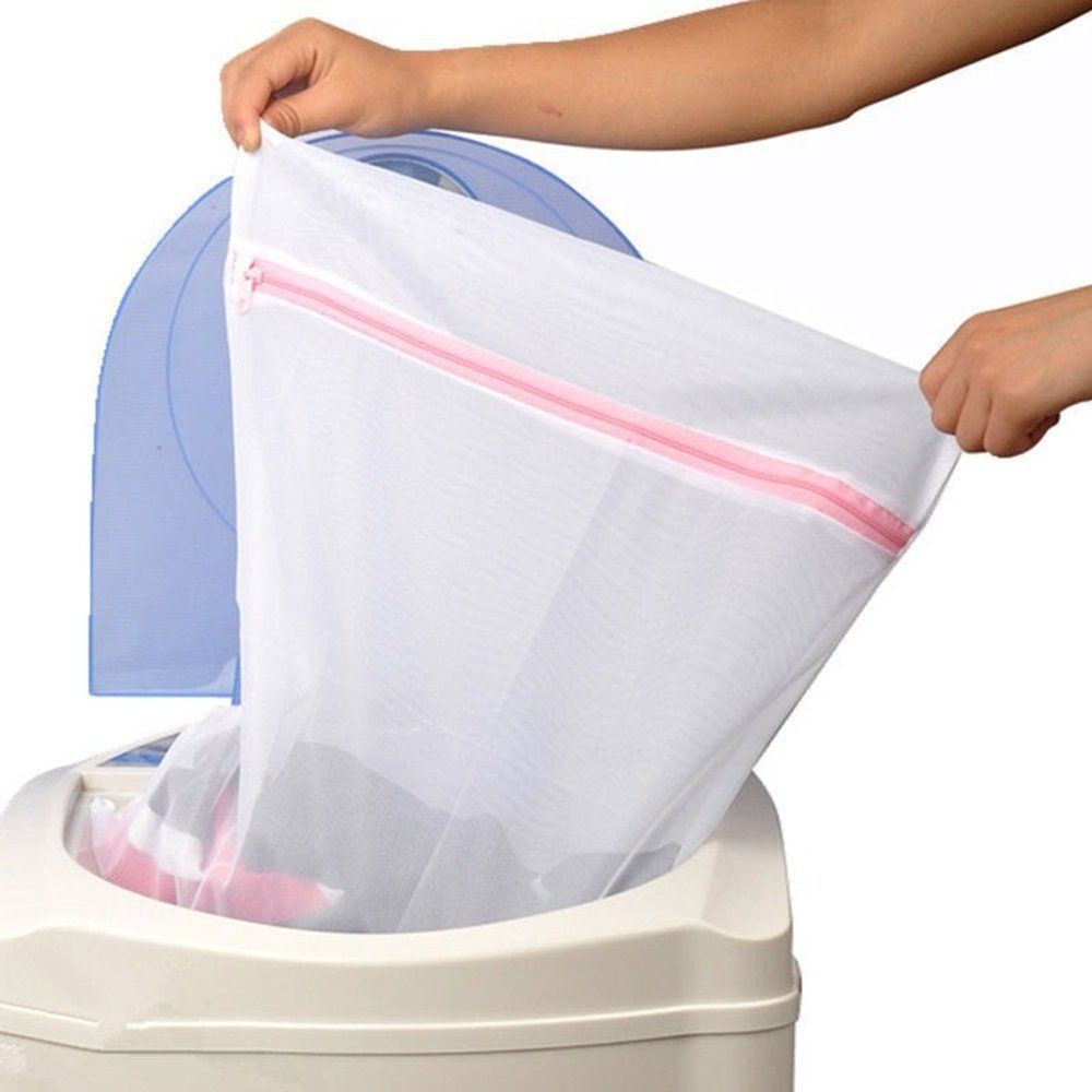 Kit com 5 Sacos De Lavar Roupas Protetor De Roupa Íntima Lingerie Tamanho Grande