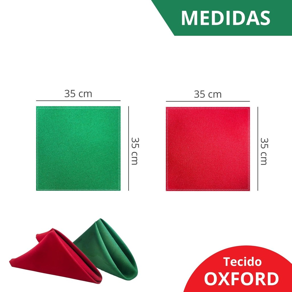 Kit com 4/8 Guardanapo + Argola Anel de Guardanapo Decorativo Mesa Posta Natal