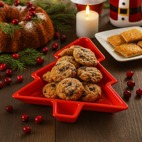 Kit Prato De Natal Árvore 20cm Com 3 Decorativo Vermelho/Verde